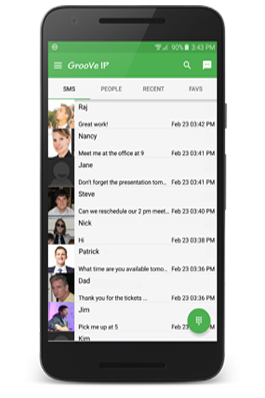 GrooVe IP Dialer on a Phone