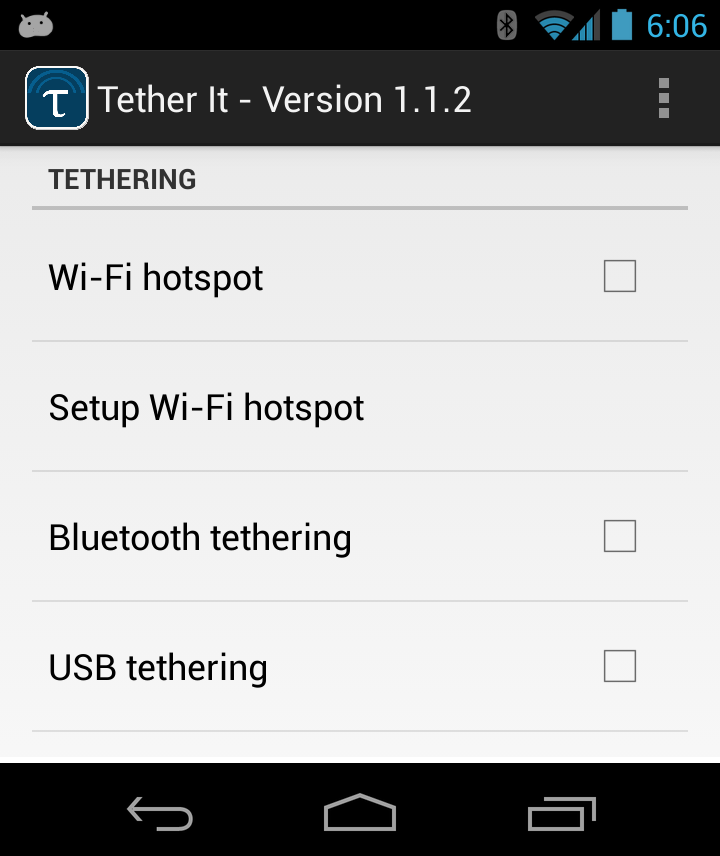 Tether It Home Screen